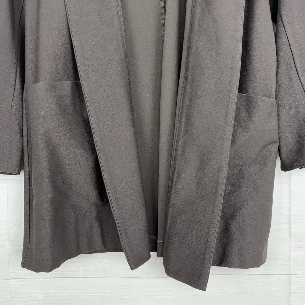 Eileen Fisher Washable Stretch Crepe Kimono Jacket Blazer S Petite Shawl Collar‎